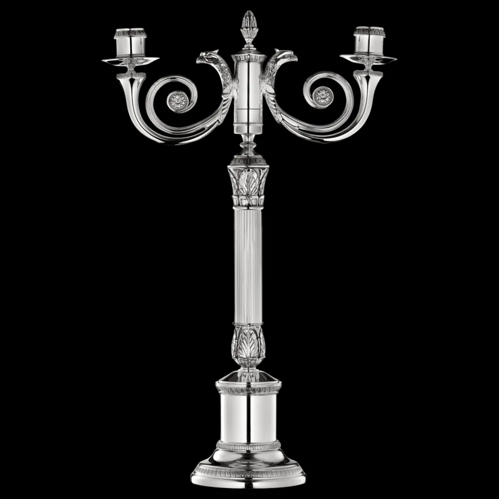Christofle Silver-Plated Candelabra For Two Candles