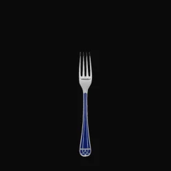 Christofle Silver plated Dessert Fork - Marbled Blue