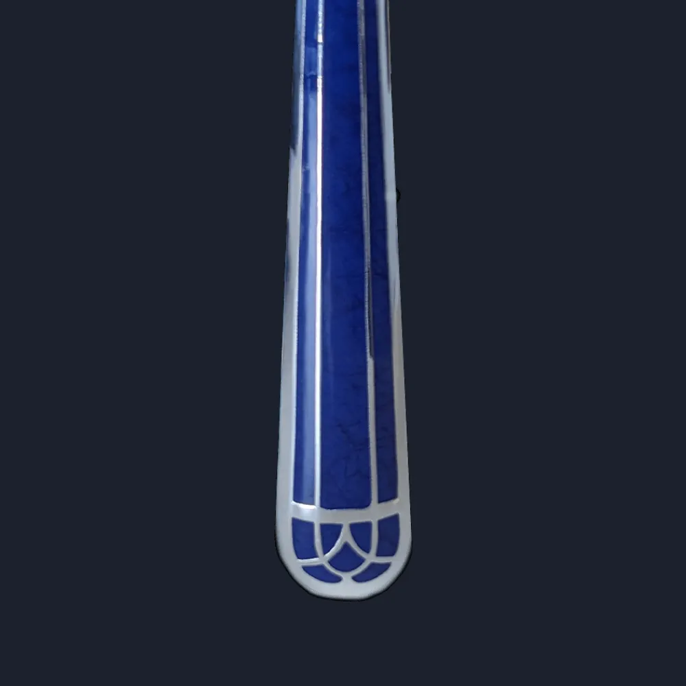 Christofle Silver-Plated Fish Knife - Marbled Blue