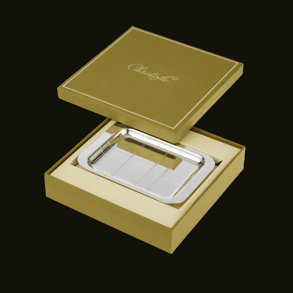 Christofle Silver-Plated Rectangular Tray - 4 x 6 in