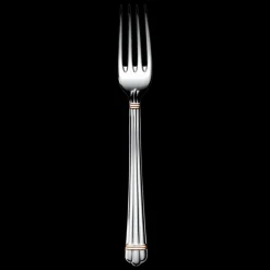 Christofle Silver-Plated Standard Dinner Fork with Gold Ring