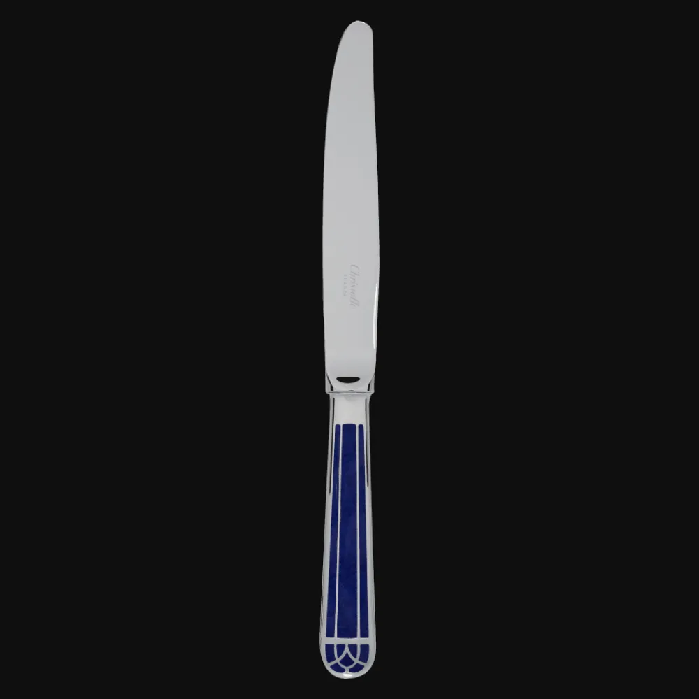 Christofle Silver-Plated Standard Dinner Knife - Marbled Blue