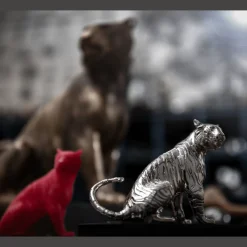 Christofle Sitting Tiger Small Size Sterling Silver - Haute Orfèvrerie