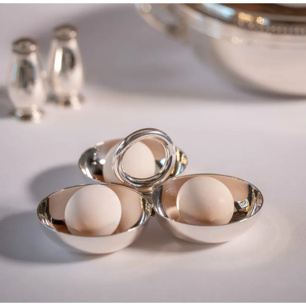 Christofle Small Silver-Plated 3-Bowl Snack Dish