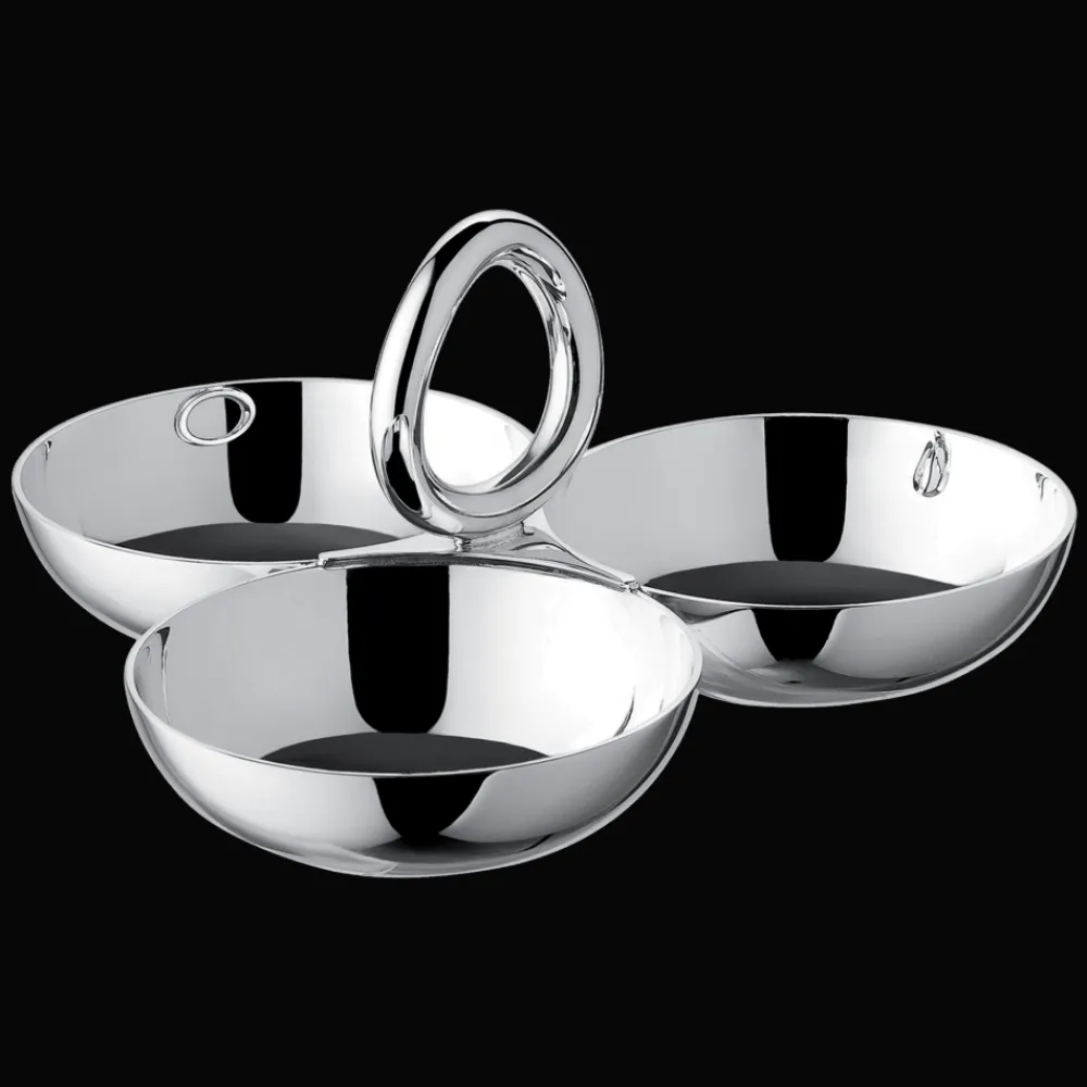 Christofle Small Silver-Plated 3-Bowl Snack Dish
