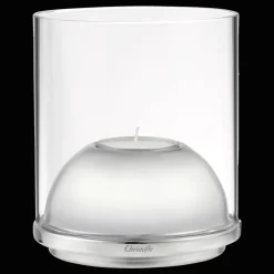 Christofle Small Stainless Steel & Glass Hurricane