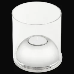 Christofle Small Stainless Steel & Glass Hurricane