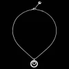 Christofle Sterling Silver Double Circle Pendant Necklace
