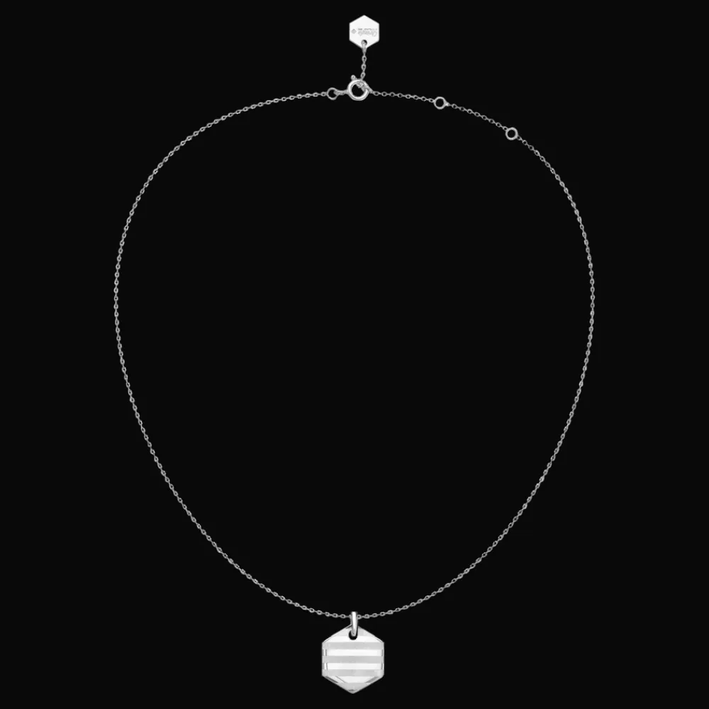 Christofle Sterling Silver Hexagon chain necklace