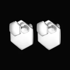 Christofle Sterling Silver 2-In-1 Hexagon Earrings