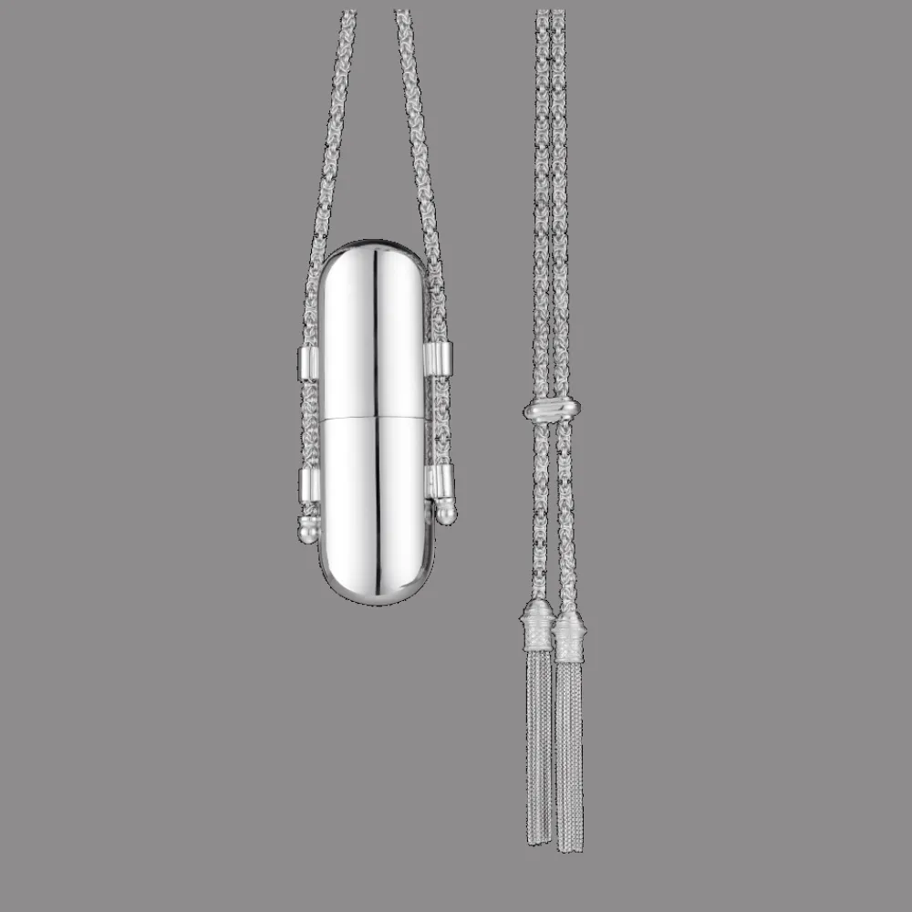 Christofle Sterling Silver Necklace Lipstick Box