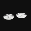 Christofle Two Porcelain Coasters Platinum Finish