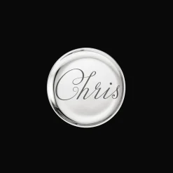 Christofle Two Porcelain Coasters Platinum Finish