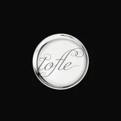 Christofle Two Porcelain Coasters Platinum Finish