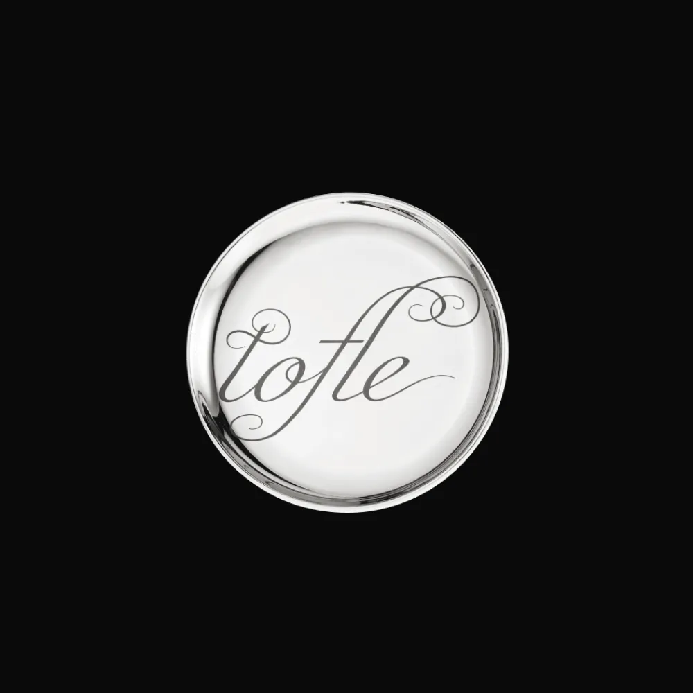 Christofle Two Porcelain Coasters Platinum Finish