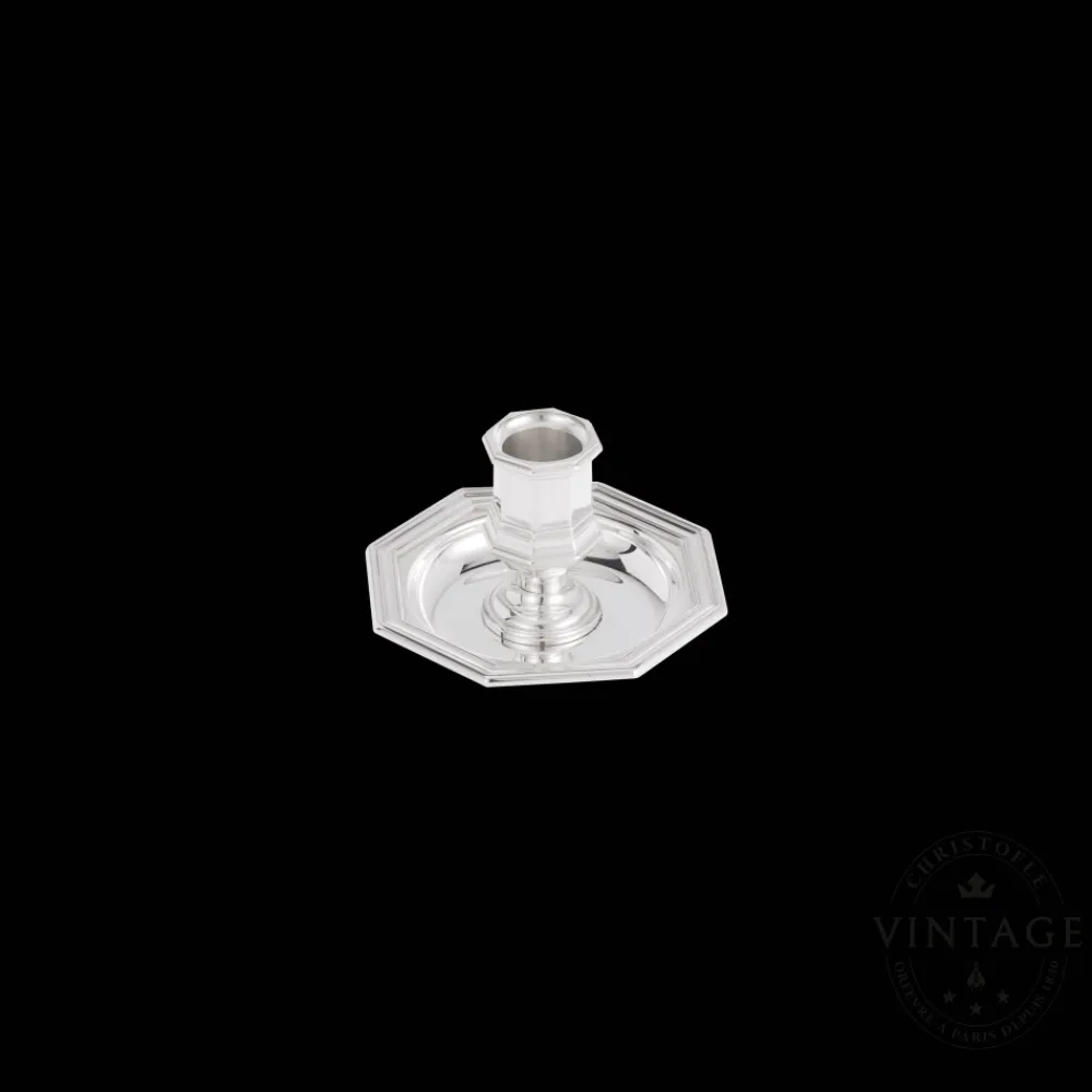 Christofle Vintage Silvered Candle Holder