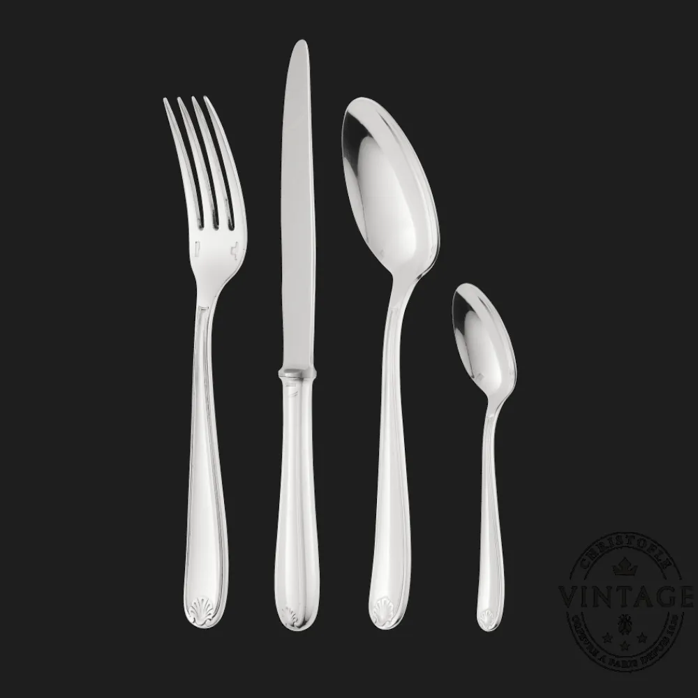 Christofle Vintage Silvered Flatware Set for 12 (48 pieces)