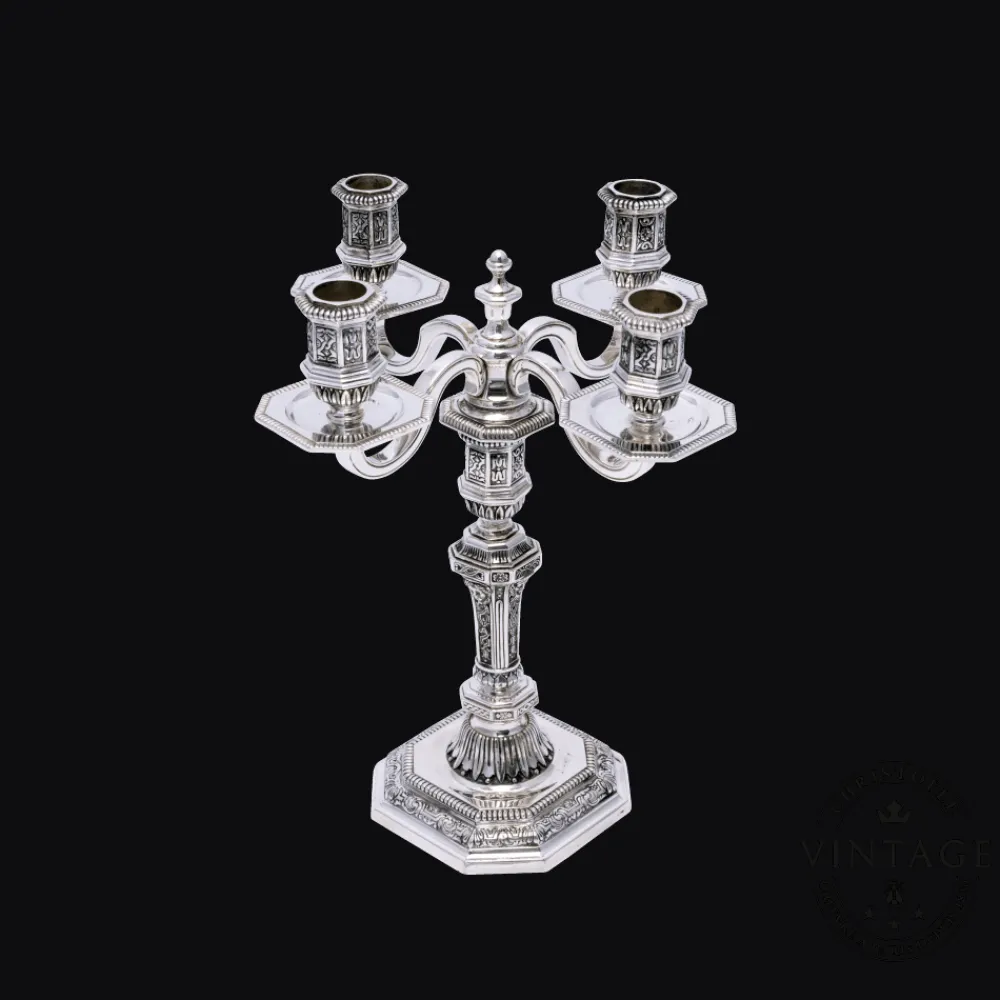 Christofle Vintage Silvered Four Lights Candelabra