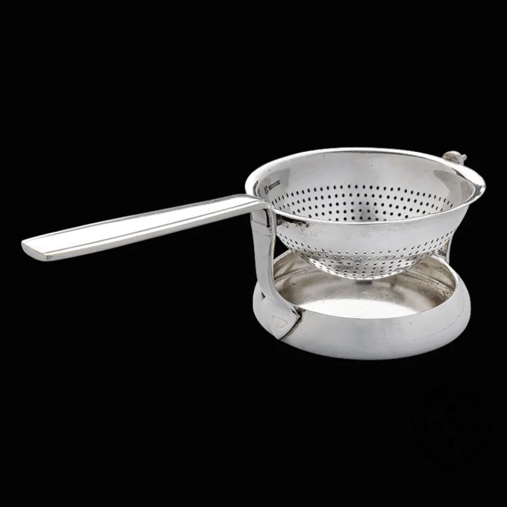 Christofle Vintage Silvered Rocking Tea Strainer