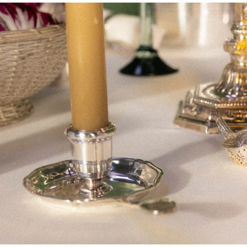 Christofle Vintage Silvered Room Candle Holder