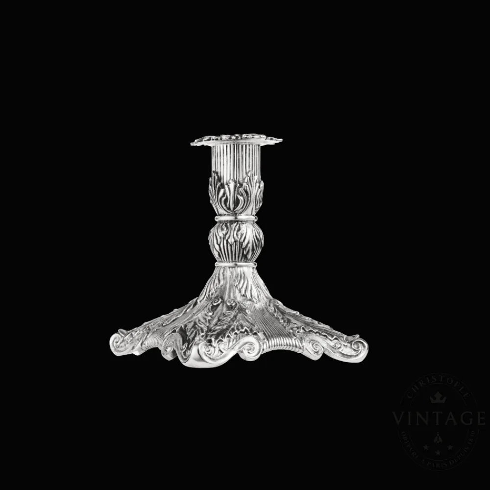 Christofle Vintage Silvered Singled Candle Holder