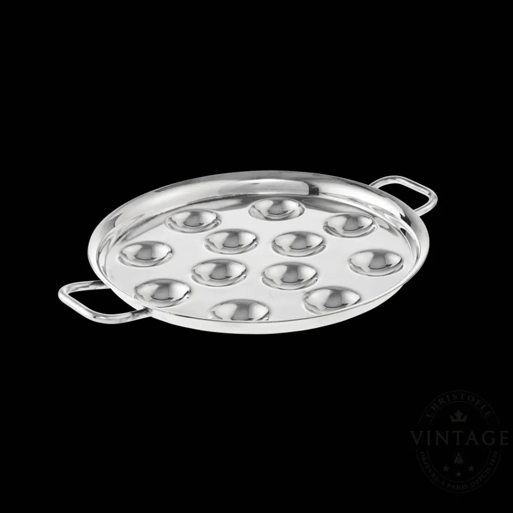 Christofle Vintage Silvered 12 Slot Escargot Dish