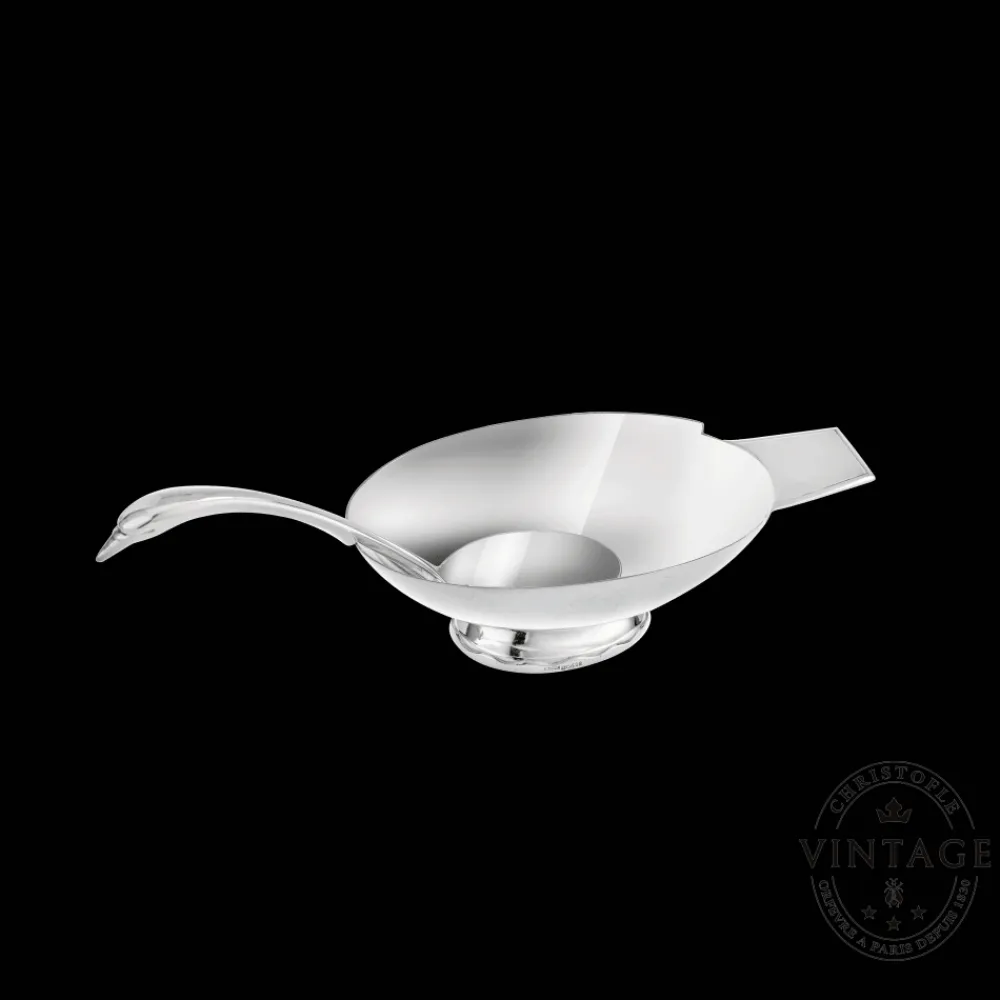 Christofle Vintage Silvered Swan Gravy Boat