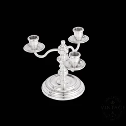 Christofle Vintage Silvered Three Light Candelabra